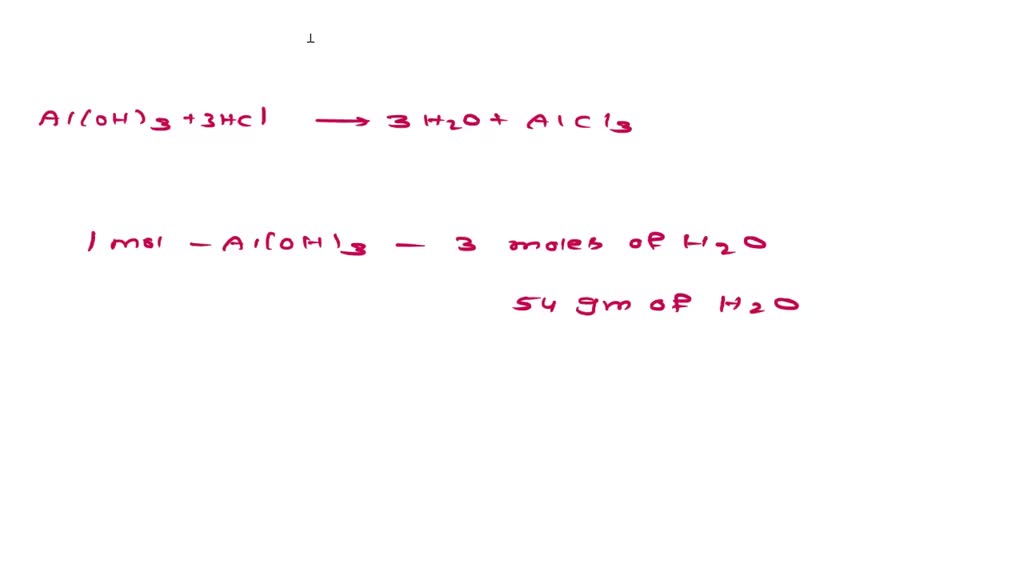 SOLVED: Aluminum Hydroxide Reacts With Hydrochloric Acid To Produce ...