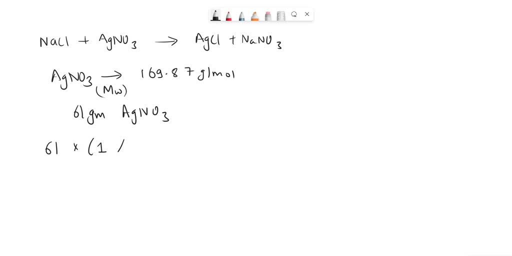 SOLVED: When sodium chloride reacts with silver ni- trate, silver ...