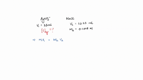 a-2500-ml-of-a-solution-containing-agno3-was-titrated-with-01008-m-sodium-chloride-what-was-the-concentration-of-ag-in-the-unknown-if-2325-ml-titrant-was-used-to-precipitate-all-the-silver-t-35257