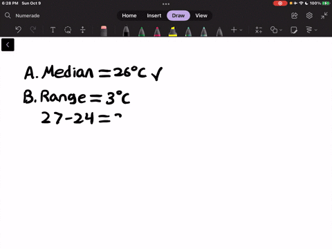 Andy recorded the daily temperature for several days. The...