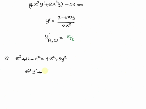 part-1-evaluate-y-at-the-point-12-4-x3-y-3-x2-5-part-2-evaluate-y-at-the-point-12-ey16-e2-4x23y2-part-3for-the-equation-x9xy83x3-8y3-find-the-slope-of-the-line-tangent-to-this-curve-at-22-th-54034