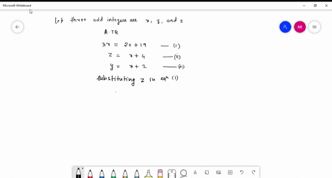 three-times-at-least-of-3-consecutive-odd-integers-exceeds-twice-the-greatest-by-19-find-the-three-integers-35934