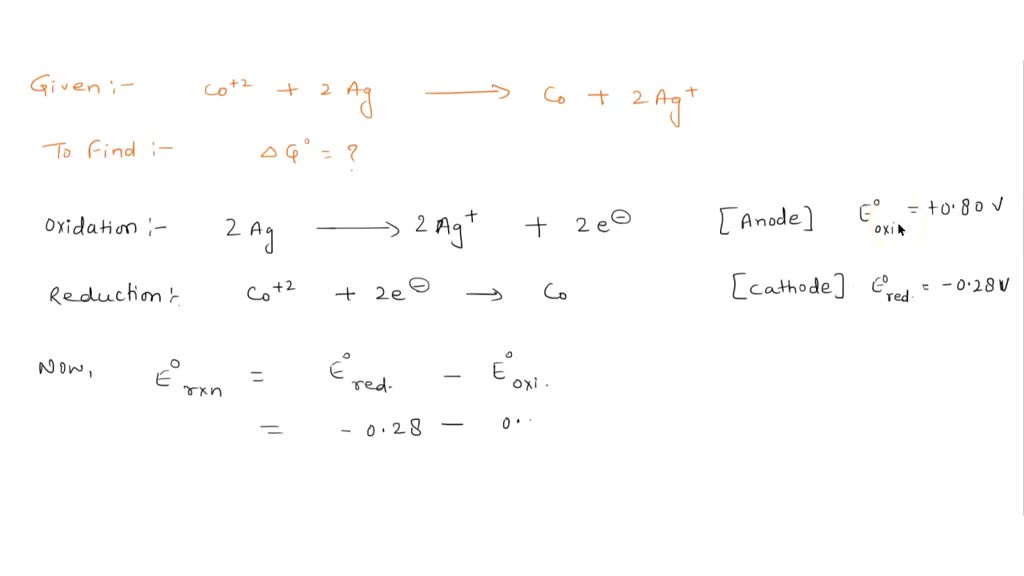 Solved Calculate The Standard Change In Reduction Potential Ae And