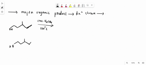 draw-the-major-organic-products-of-the-reaction-shown-multiple-products-may-be-drawn-in-one-box-clearly-draw-stereochemistry-select-draw-rings-more-erase-conc-hzso4-180-c-ho-3-20493
