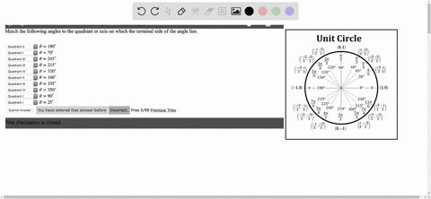 match-the-following-angles-to-the-quadrant-or-axis-on-which-the-terminal-side-of-the-angle-lies-quadrant-ii-0-180-0-70-0-245-0-215-0-320-0-160-195-0-350-0-90-25-quadrant-quadrant-quadrant-qu-98094