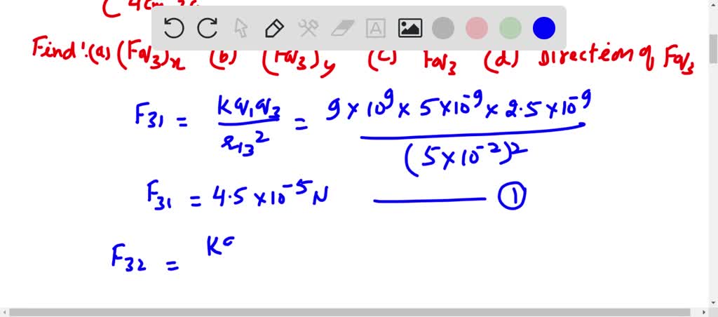 SOLVED: charge q1 = 5.00 nC is placed at the origin of an xy-coordinate ...