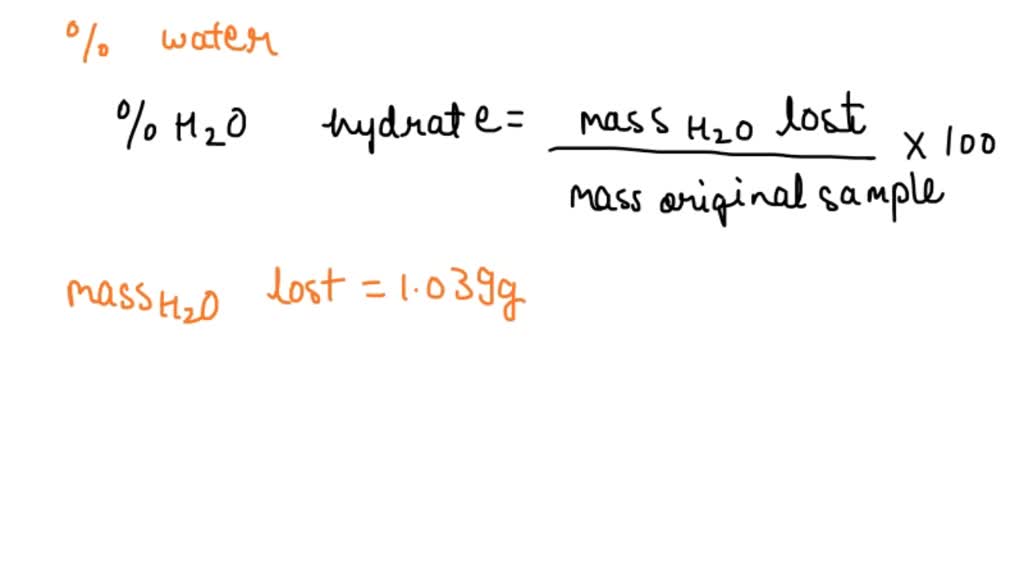 Solved Experiment 6 Water In Hydrates Report Sheet Quantitative