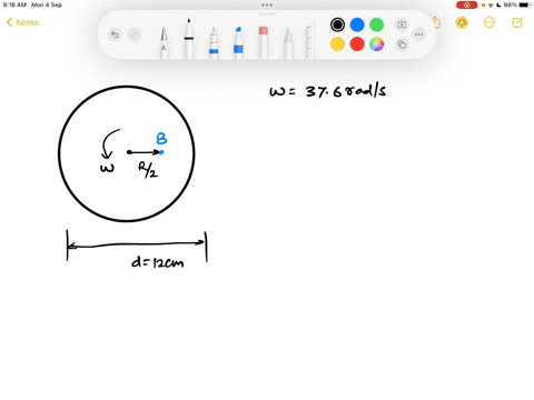 a-compact-disk-with-a-120-cm-diameter-is-rotating-at-376-rads-consider-a-point-on-the-cd-that-is-halfway-between-its-center-and-its-outer-rim-without-repeating-all-of-the-calculations-requir-57686