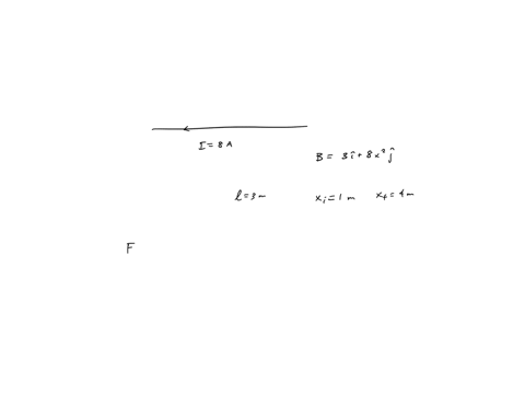 a-long-rigid-conductor-lying-along-an-x-axis-carries-a-current-of-80-a-in-the-negative-x-direction-a-magnetic-field-b-is-present-given-by-b-30i-80x2j-with-x-in-meters-and-b-in-milliteslas-fi-75188