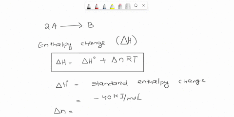 suppose-a-reaction-takes-place-2-a-b-with-the-standard-heat-of-reaction-equal-to-40-kjmol-if-40-mols-of-b-are-produced-calculate-the-enthalpy-change-between-the-reactants-and-the-products-if-32423