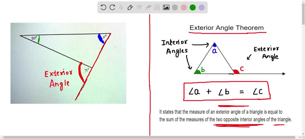 Solved A Side Of The Triangle Below Has Been Extended To Form An Solved A Side Of The Triangle Below Has Been Extended To Form An