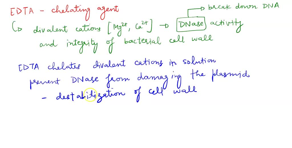 SOLVED Q1) The cell resuspension buffer contains EDTA, a metalchelating agent. Why is this
