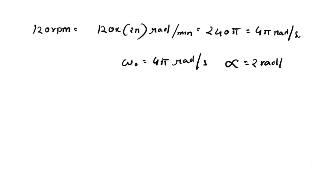 SOLVED A machine part rotates at an angular speed of 0.393 rad/s; its