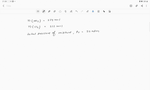 a-gas-sample-is-composed-of-234-mol-no2-and-312-mol-cl2g-determine-the-partial-pressure-of-each-gas-if-the-samples-total-pressure-is-30-atm-91618