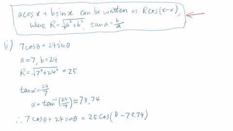 june-2006-3328circ-i-express-7-cos-theta24-sin-theta-in-the-form-r-cos-theta-alpha-where-r0-and-0circalpha90circ-giving-the-exact-value-of-r-and-the-value-of-alpha-correct-to-2-decimal-places-ii-hence