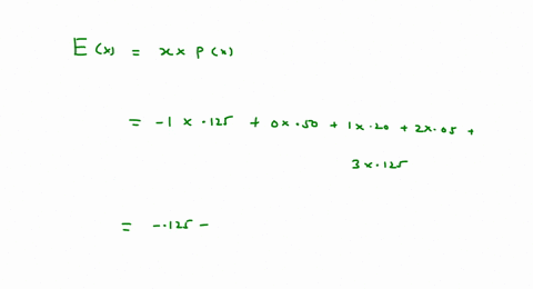 let-x-be-a-random-variable-with-probability-distribution-x-1-0-1-2-3-fx-0125-050-020-005-0125-find-ex-and-varx-23582