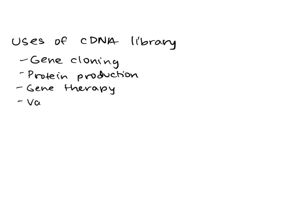 SOLVED outline the uses/applications of cDNA library
