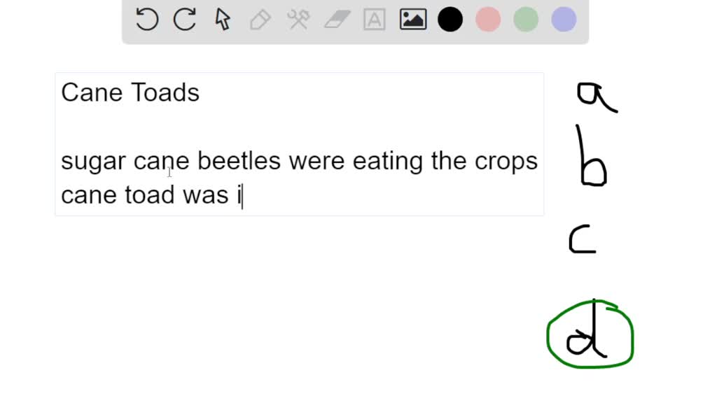 SOLVED 'Q9 The picture shows a cane toad, a natural predator of insects. The cane toad is