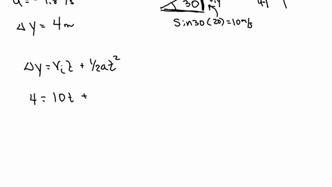 a-projectile-is-projected-from-the-origin-with-a-velocity-of-200-ms-at-an-angle-of-300-degrees-above-the-horizontal-the-projectile-lands-on-a-roof-that-is-400-m-in-height-what-is-the-time-wh-97574