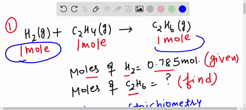 1-according-to-the-following-reaction-how-many-moles-of-ethane-c2h6-will-be-formed-upon-the-complete-reaction-of-0785-moles-hydrogen-gas-with-excess-ethylene-c2h4-hydrogen-g-ethylene-c2h4-g-09395