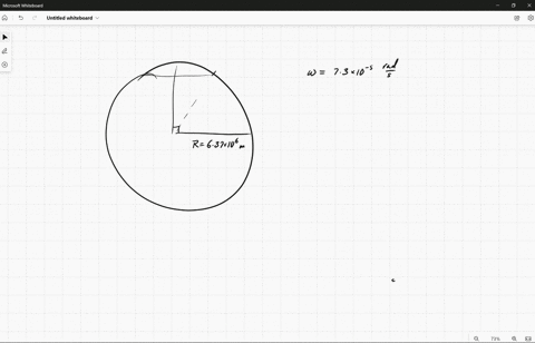 the-earths-radius-is-637106m-it-rotates-once-every-24-hours-with-the-angular-speed-of-73-x-10-5-what-is-the-speed-of-a-point-on-the-earths-surface-located-at-23-of-the-length-of-the-arc-betw-45412