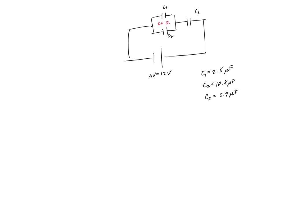 SOLVED: Problem 4: Three capacitors are connected as shown in the ...