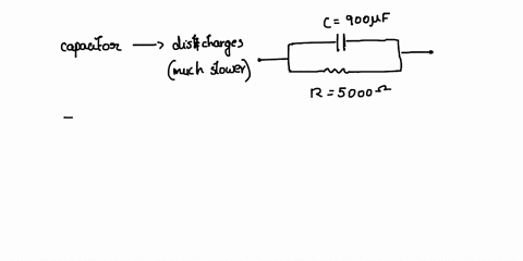 a-900-f-capacitor-is-charged-to-90-v-then-connected-in-parallel-with-a-5000-resistor-the-capacitor-will-discharge-because-the-resistor-provides-a-conducting-pathway-between-the-capacitor-pla-23773