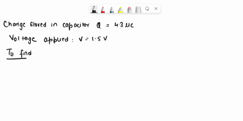 what-is-the-capacitance-of-a-capacitor-that-stores-43-c-of-charge-on-its-plates-when-a-voltage-of-15-v-is-applied-between-them-92452
