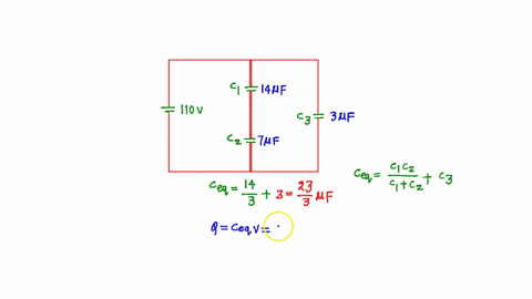 in-the-figure-below-potential-difference-v-110-v-is-applied-across-capacitor-arrangement-with-capacitances-c1-140-hf-c2-700-hf-and-c3-300-if-find-the-following-values_-the-charge-on-capacito-12415
