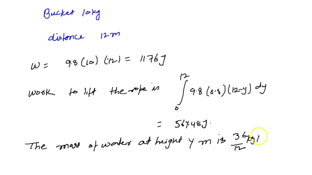 SOLVED: 13. A leaky 10-kg bucket is lifted from the ground to a height ...