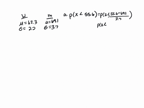 a-survey-found-that-womens-heights-are-normally-distributed-with-mean-633-in-and-standard-deviation-22-in-the-survey-also-found-that-mens-heights-are-normally-distributed-with-mean-691-in-an-17883