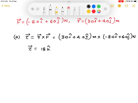 force-f-80-n-i-60-n-j-acts-on-a-particle-with-p-on-vector-r-30-m-i-40-m-j-what-area-the-torque-on-the-particle-about-the-origin-in-unit-vector-notation-andb-the-angle-between-the-directions-38063