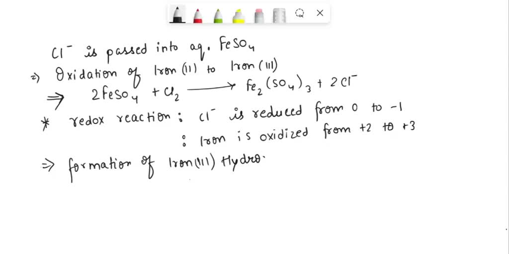 SOLVED Chlorine is passed into aqueous Iron (II) Sulphate and Sodium