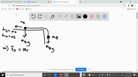 ii-in-fig-4-56-the-coefficient-of-static-friction-between-mass-m_a-and-the-table-is-040-whereas-the-coefficient-of-kinetic-friction-is-020-a-what-minimum-value-of-m_a-will-keep-the-system-from-start-3