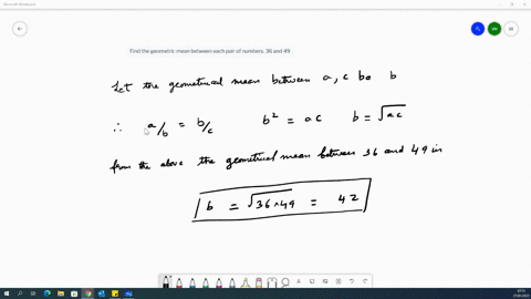 find-the-geometric-mean-between-each-pair-of-numbers-36-and-49-46825