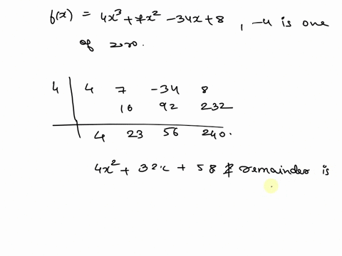 Factor f(x) = 4x^3 + 7x^2 - 34x + 8 into linear factors...