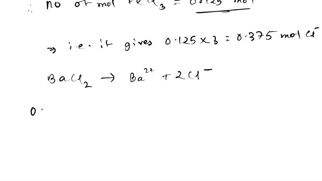 SOLVED You mix 500.0 mL of 0.250 M iron(III) chloride solution with