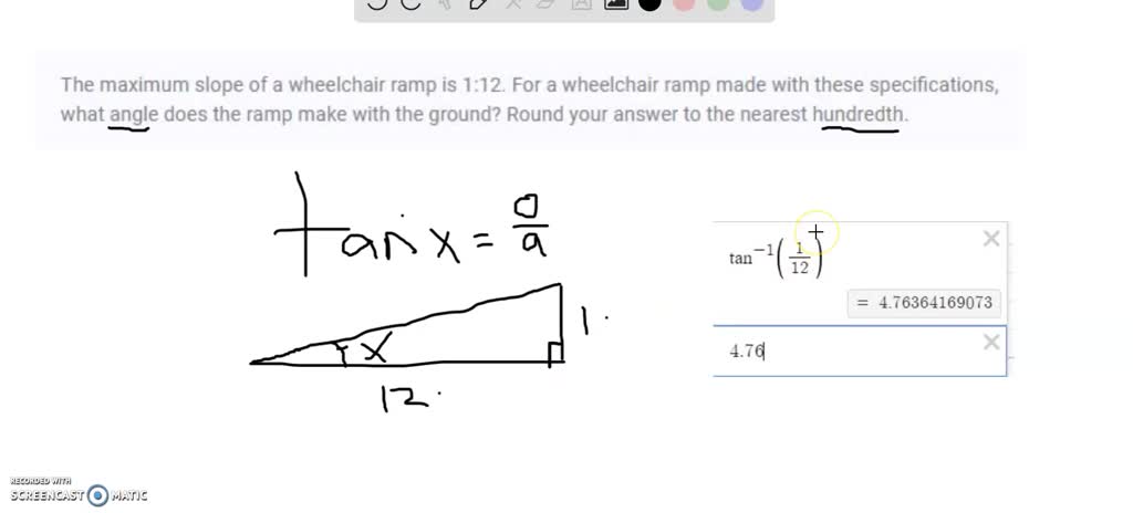 solved-the-maximum-slope-of-a-wheelchair-ramp-is-1-12-for-a