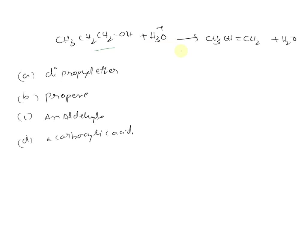 dehydration of propanol to propene