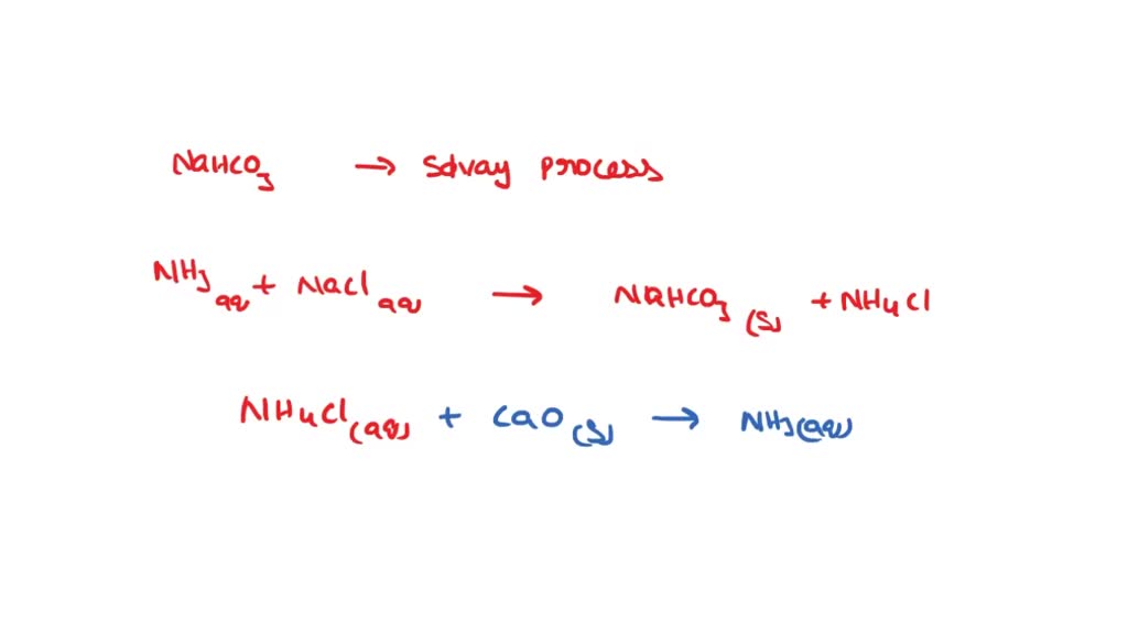 SOLVED Baking soda, NaHCOg, can be commercially produced during a point series of chemical