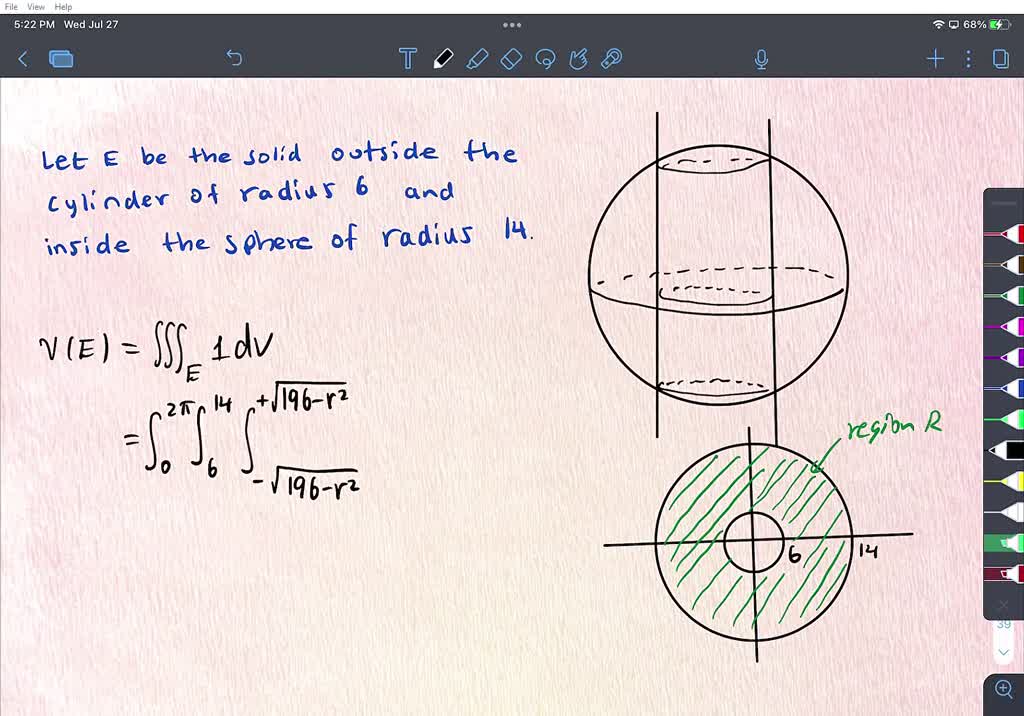 Solved A Ball Of Radius 12 Has Round Hole Of Radius 6 Drilled Through