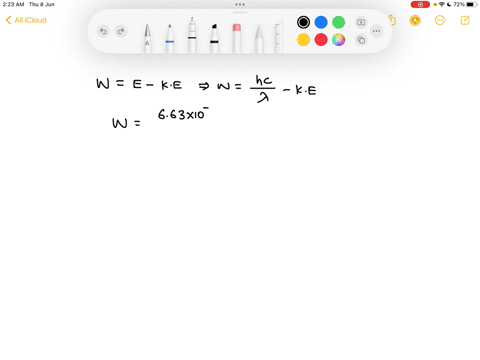when-light-of-wavelength-of-200-nm-is-incident-on-a-surface-the-maximum-kinetic-energy-of-the-photo-electrons-is-measured-to-be-60-x-10-19-what-is-the-work-function-of-the-surface-41554