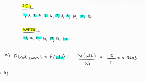 a-ball-is-drawn-from-a-bag-containing-12-red-balls-numbered-1-12-and-7-white-balls-numbered-13-19-enter-your-probabilities-as-fractions-a-what-is-the-probability-that-the-ball-is-not-even-nu-06121