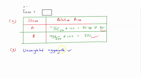 the-following-table-reports-prices-and-usage-quantities-for-two-items-in-2009-and-2011-round-your-answers-to-the-nearest-integer-quantity-unit-price-item-2009-2011-2009-2011-1500-1600-750-71-10562
