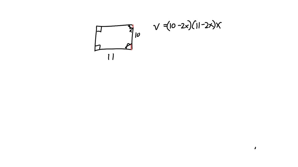 SOLVED A piece of cardboard measuring 10 inches by 11 inches is formed into an opentop box by