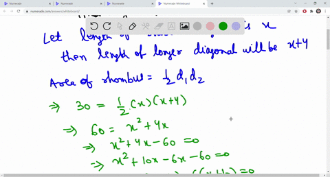 5-find-the-length-of-the-shorter-diagonal-in-a-rhombus-with-an-area-of-30-m-if-the-lengths-of-the-diagonals-differ-by-4-m-49958