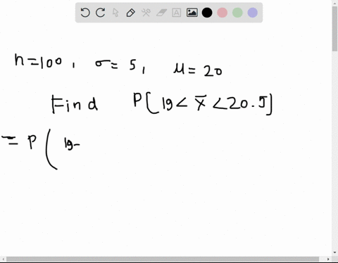suppose-samples-of-size-100-are-drawn-randomly-from-a-population-that-has-a-mean-of-20-and-a-standard-deviation-of-5-what-is-the-probability-of-observing-sample-mean-between-19-and-205-06587-31537