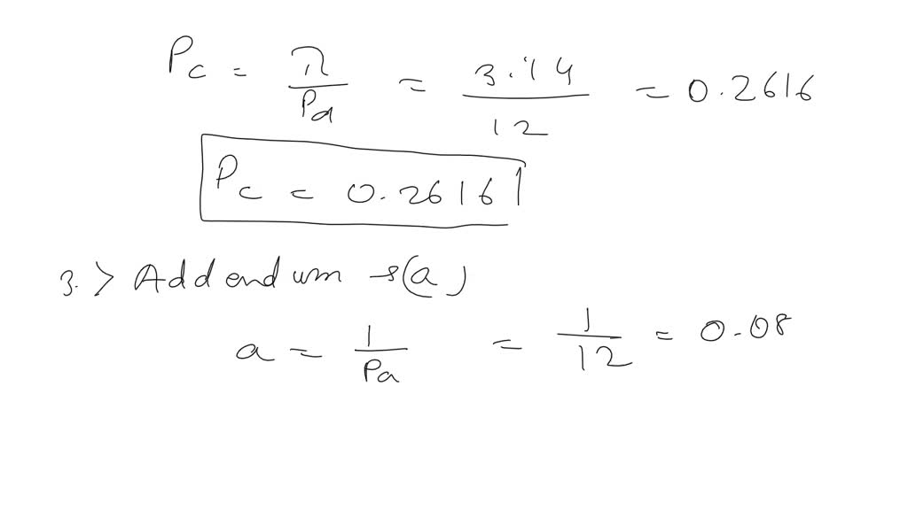 SOLVED A 30tooth gear has AGMA standard fulldepth involute teeth