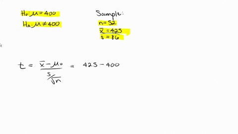 find-the-p-value-for-the-hypothesis-test-a-random-sample-of-size-52-is-taken-the-sample-has-a-mean-of-425-and-a-standard-deviation-of-86-h0-400-ha-400-the-p-value-for-the-hypothesis-test-is-65926
