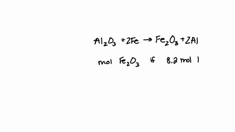 al2o3-2fe-fe2o3-2al-how-many-moles-of-iron-iii-oxide-is-produced-from-if-82-moles-of-iron-is-used-to-react-with-aluminium-oxide-10722